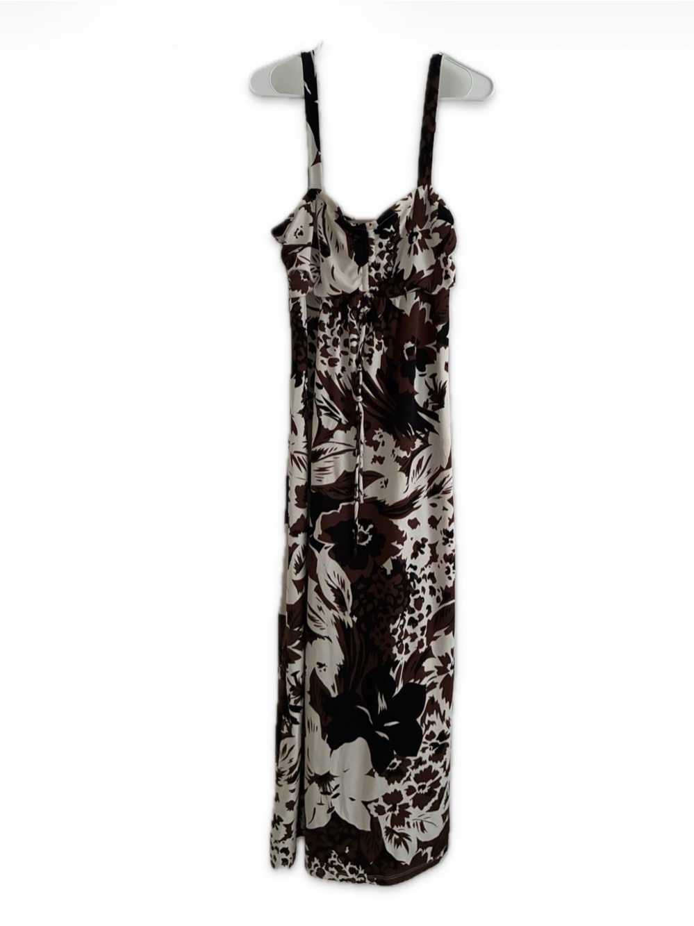 Jonathan martin Brown & Cream Floral Maxi Dress fits 38DD, 40” bust
